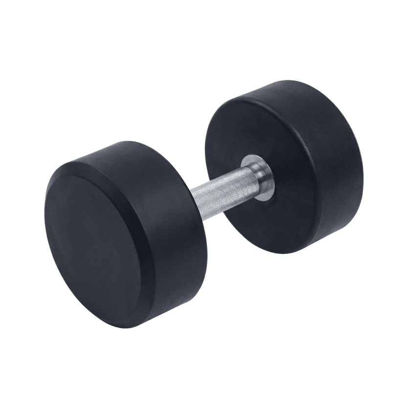 Custom-branded rubber hex dumbbell